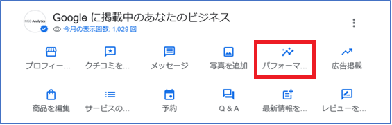 新しい管理画面 「パフォーマンス」アイコン
