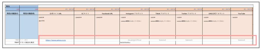 『サイト情報/SNS』の記載方法