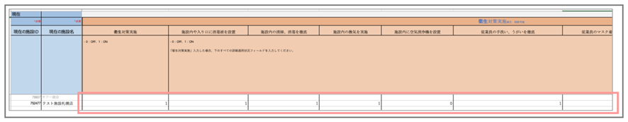 『衛生対策の実施』の記載方法