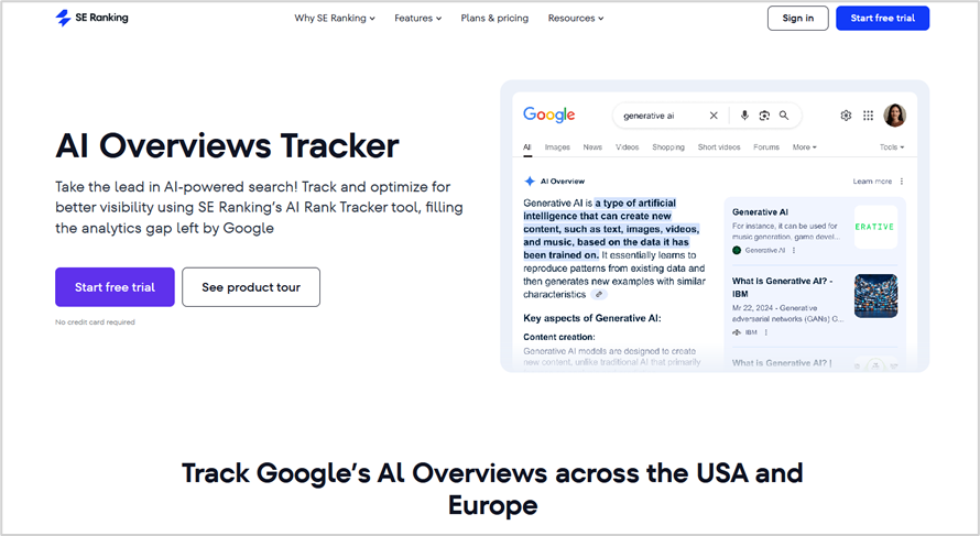 SE Ranking　AI Overviews Tracker
