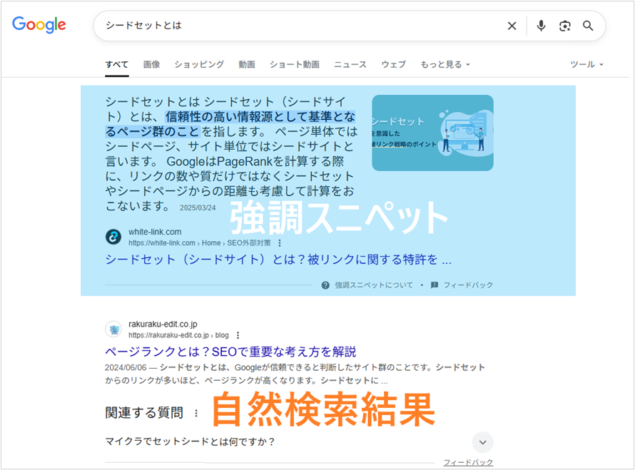 検索結果の最上部